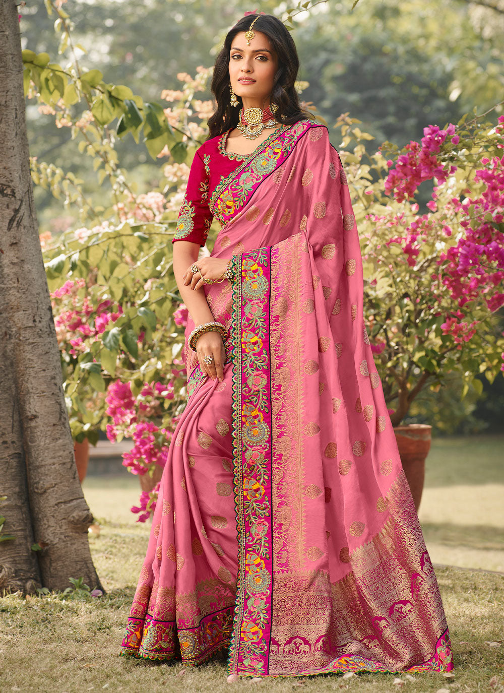 Classic Saree In Pink 