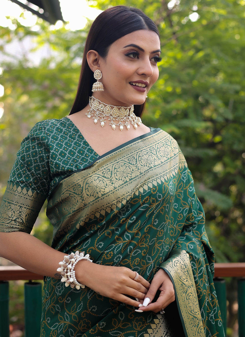 Patola Silk Saree In Green