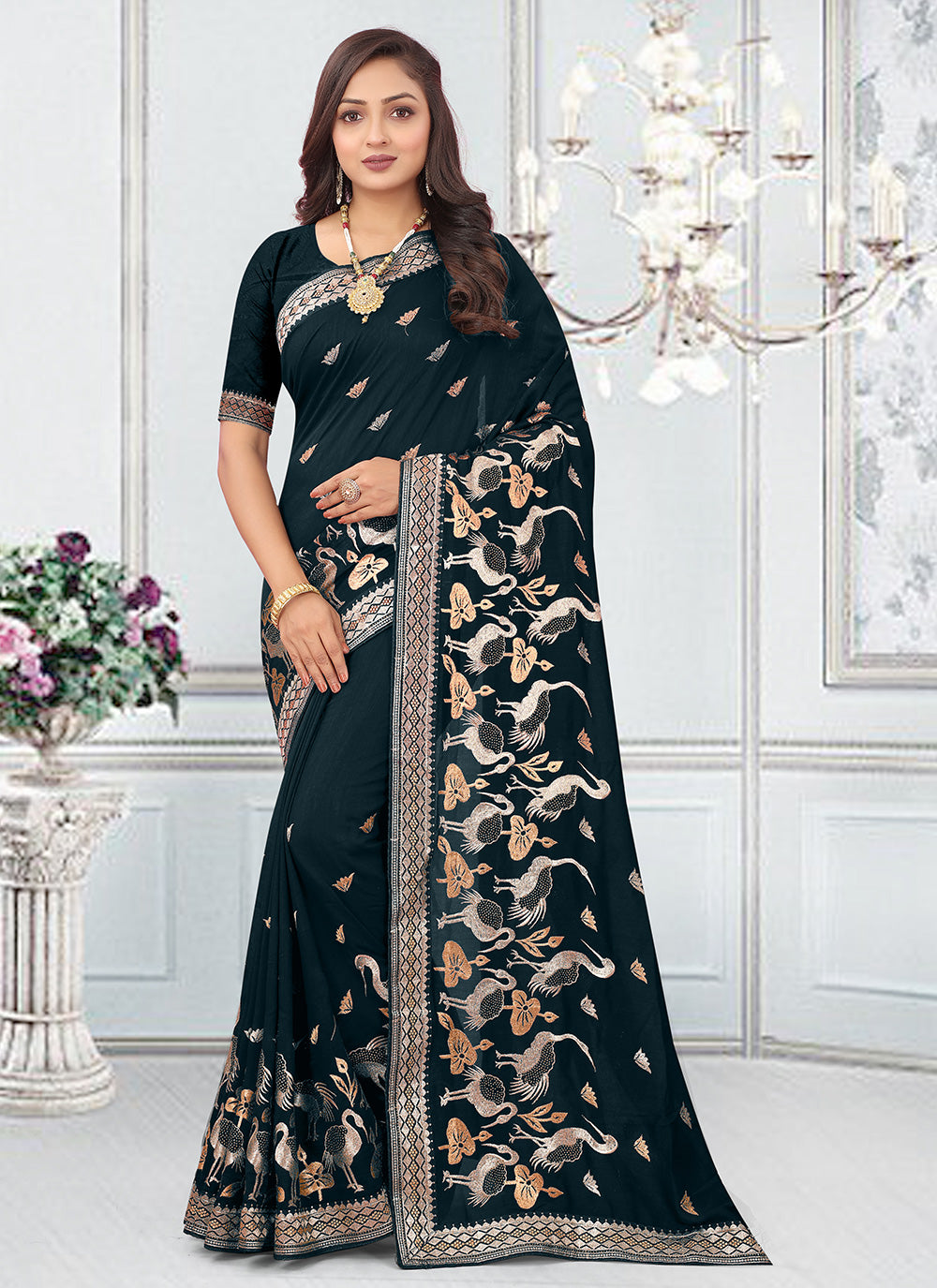 Vichitra Silk Designer Saree