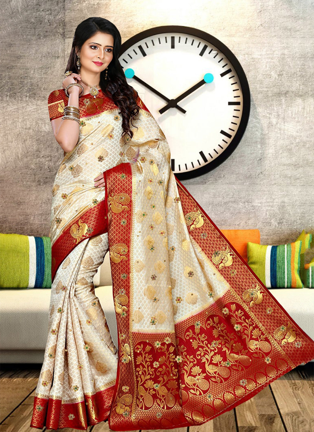 Kanjivaram Silk Contemporary Saree