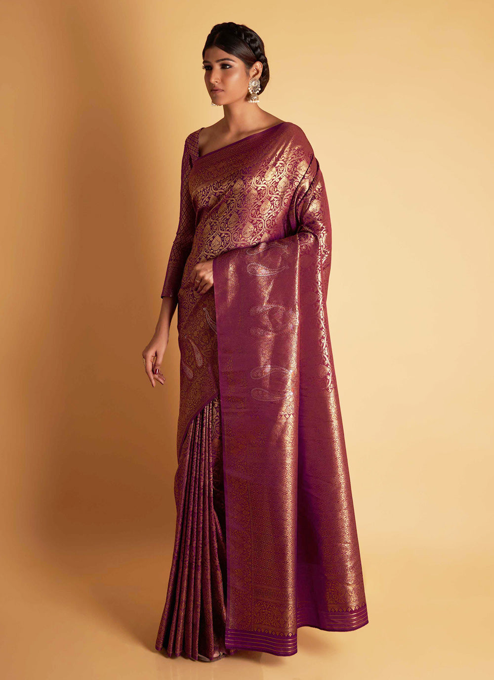 Traditional Saree In Purple Color
