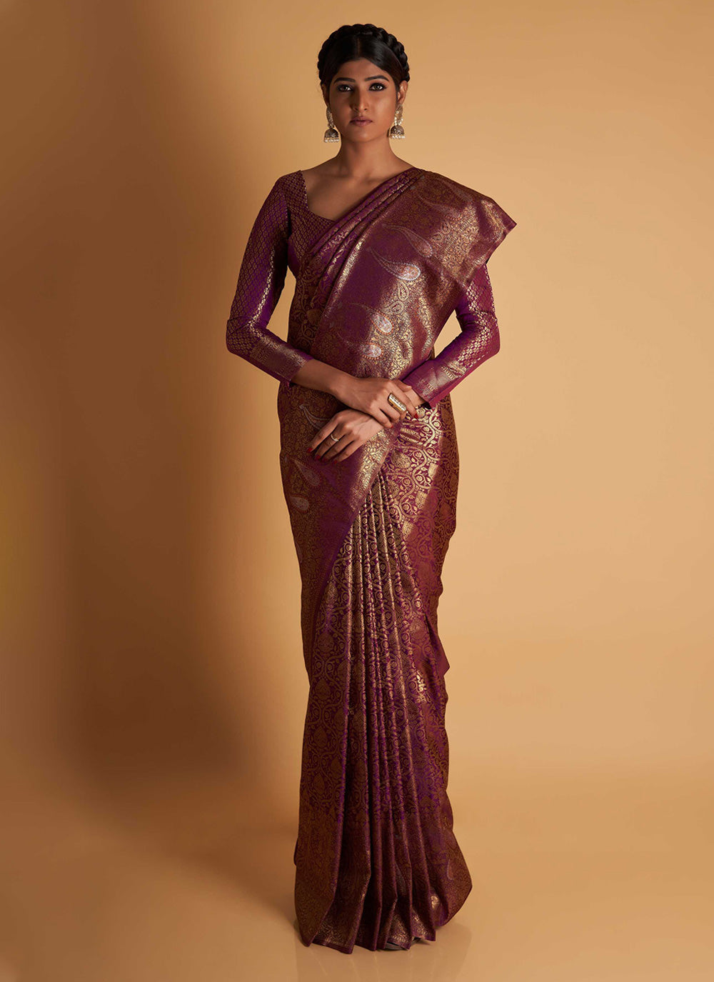 Traditional Saree In Purple Color
