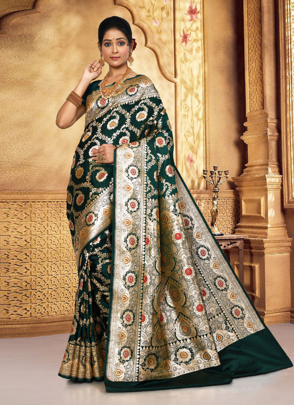 Katan Silk Trendy Saree For Mehndi