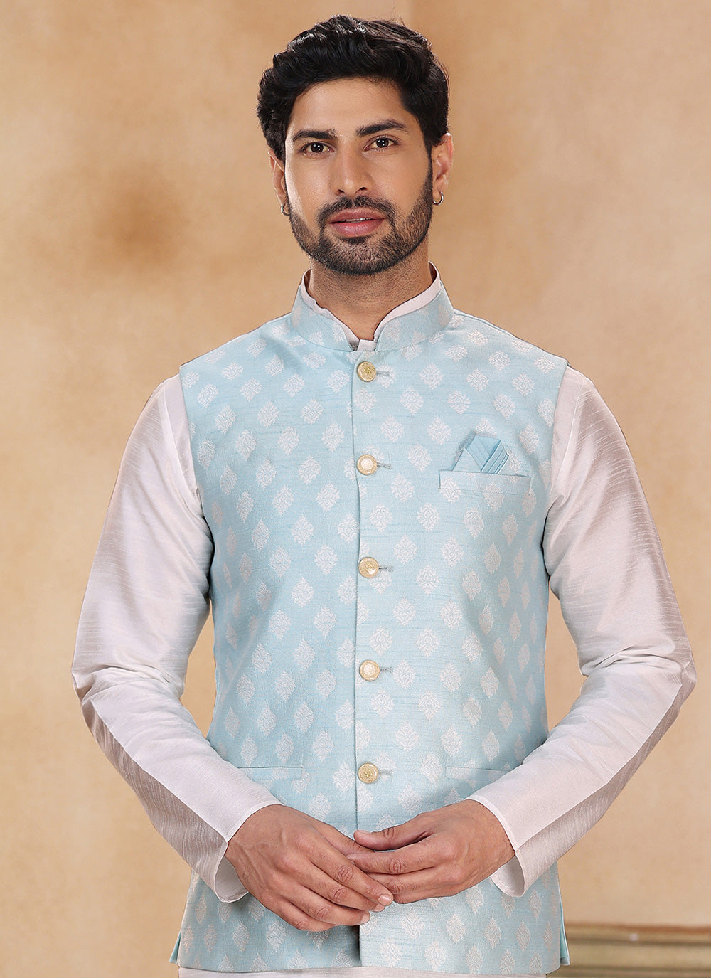 Fancy Banarasi Silk Kurta Payjama With Jacket