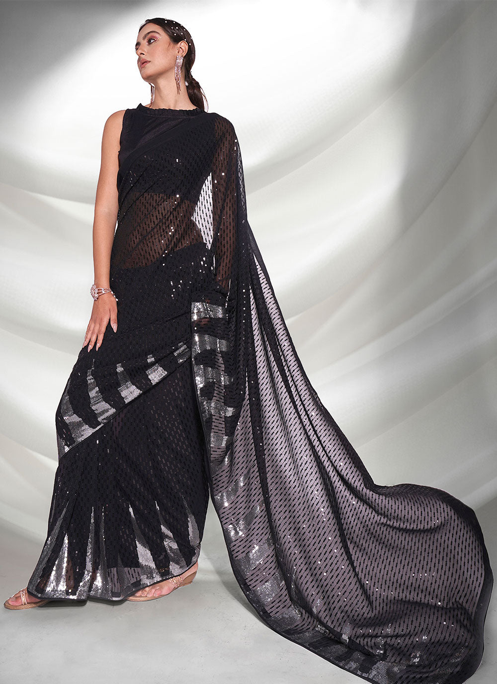 Black Trendy Saree for Party