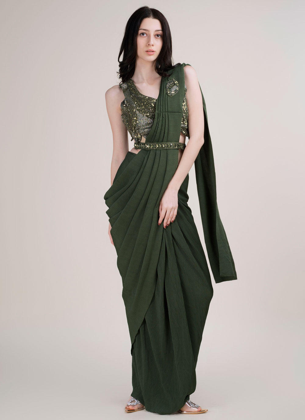 Crush Trendy Saree With Embroidered Work