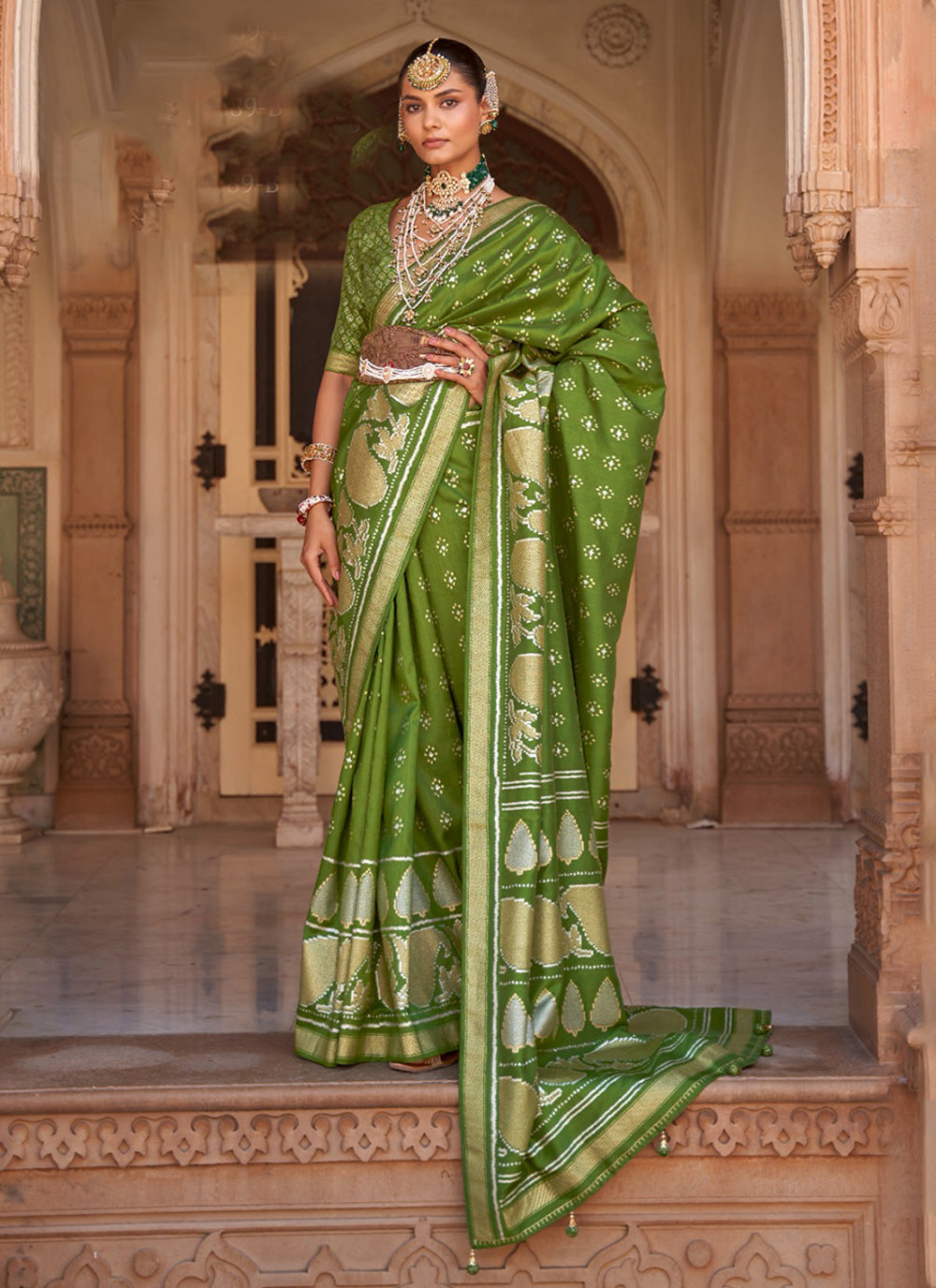 Contemporary Saree In Green