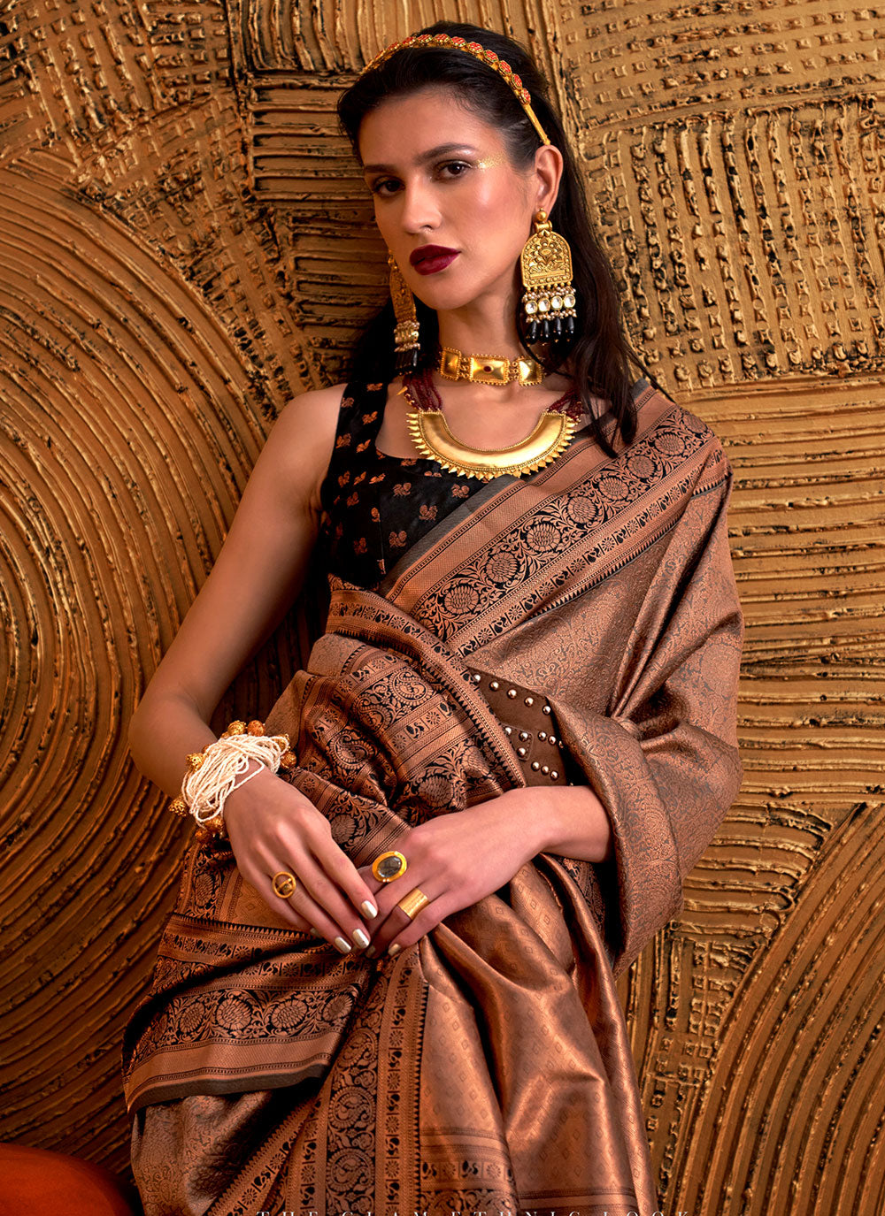 Silk Trendy Saree In Brown