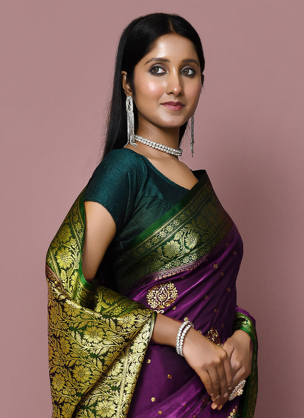 Designer Saree In Purple