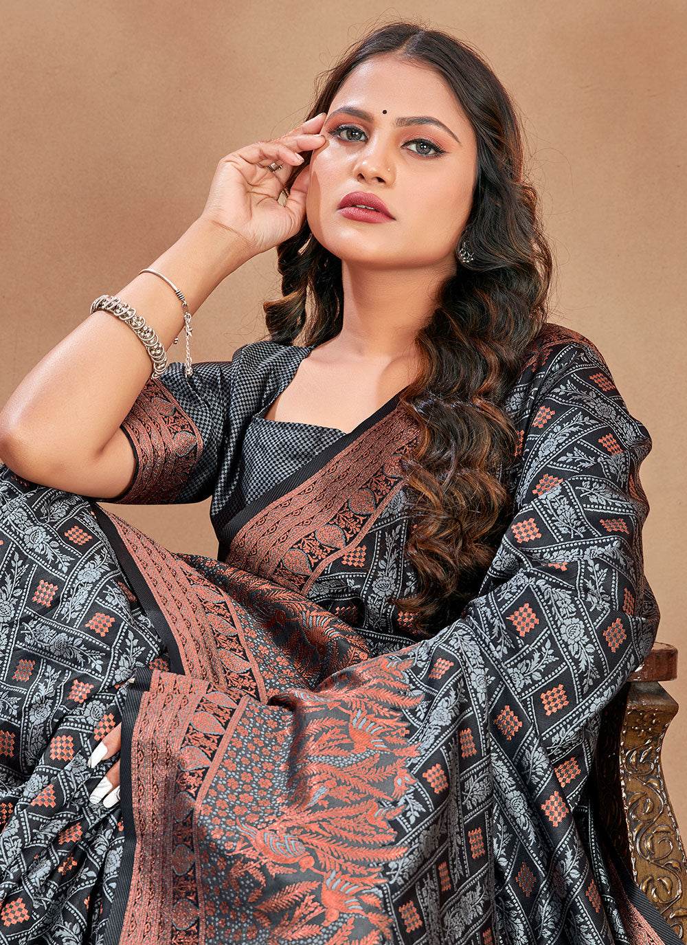 Contemporary Saree Woven Satin Silk