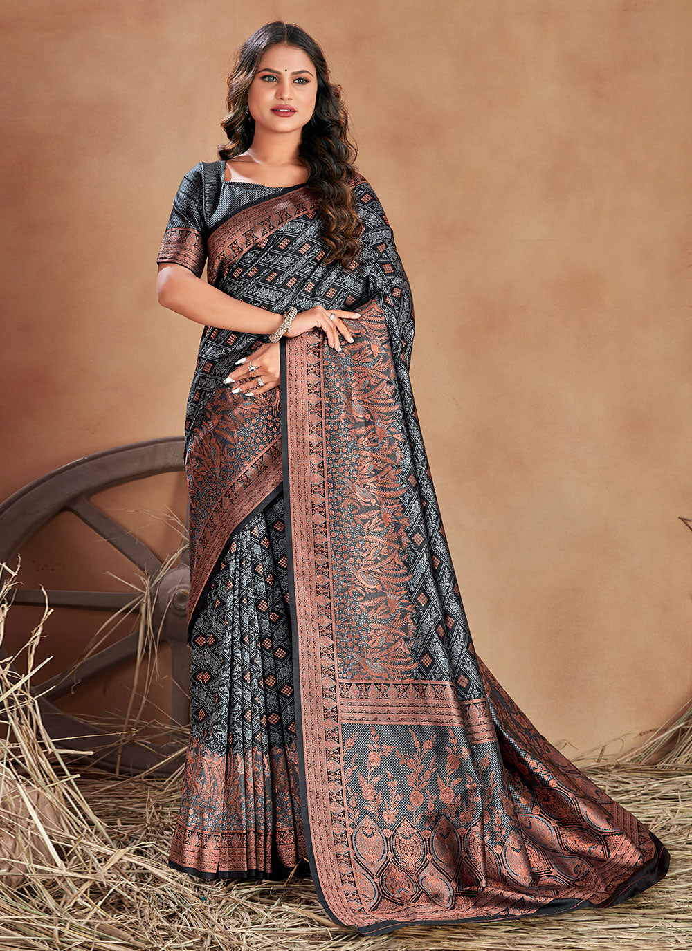 Contemporary Saree Woven Satin Silk