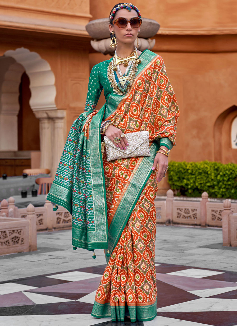 Contemporary Style Saree In Multi Colour