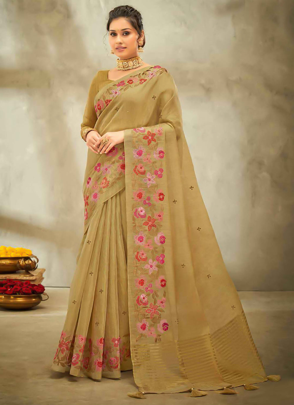 Contemporary Style Saree In Mustard