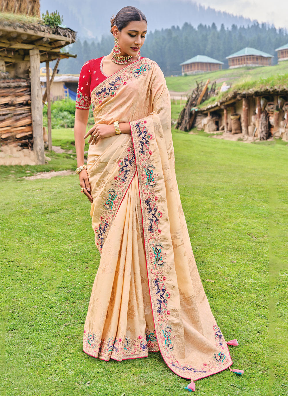 Silk Trendy Saree With Embroidered Work