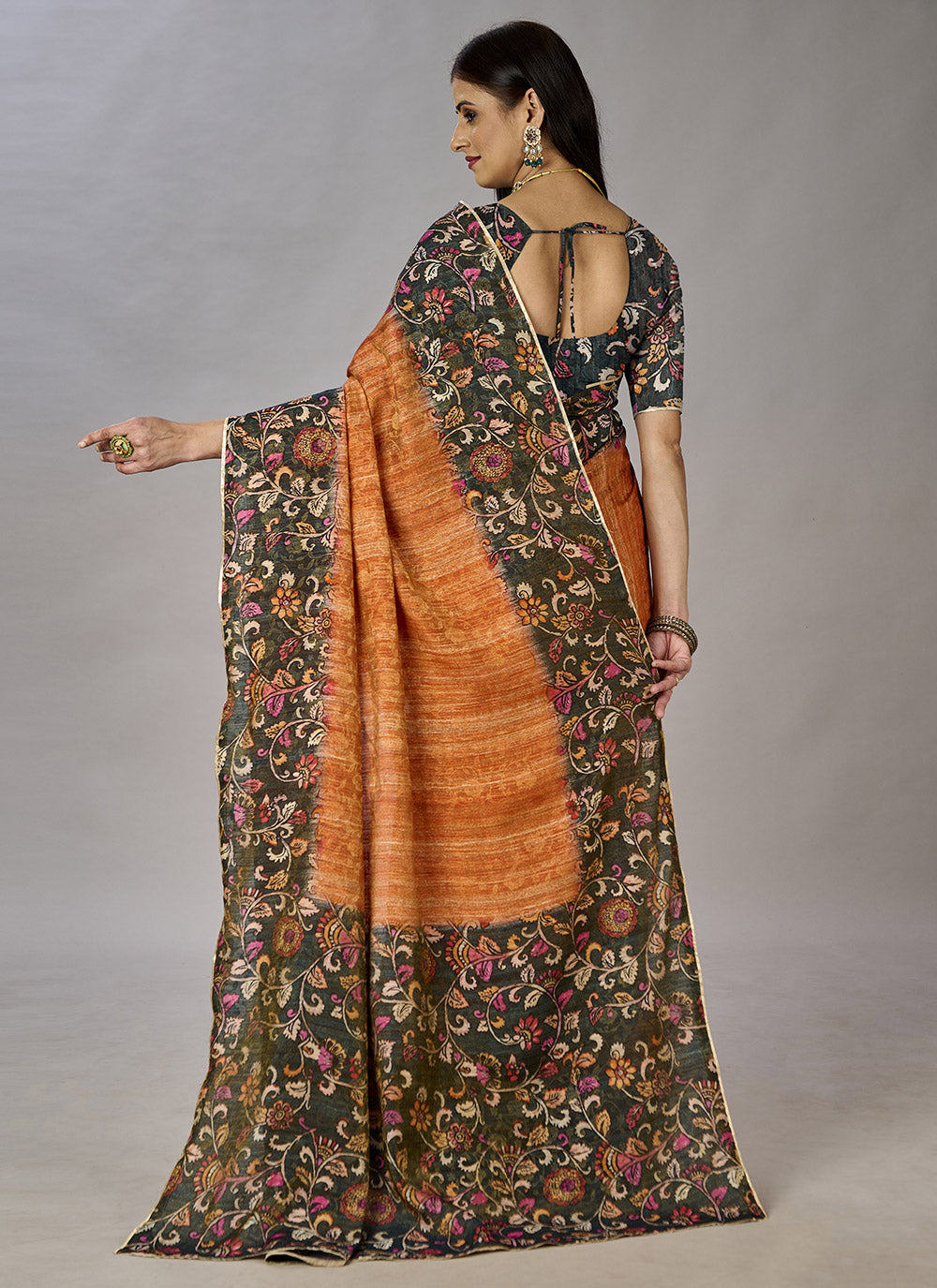 Classic Designer Saree In Orange