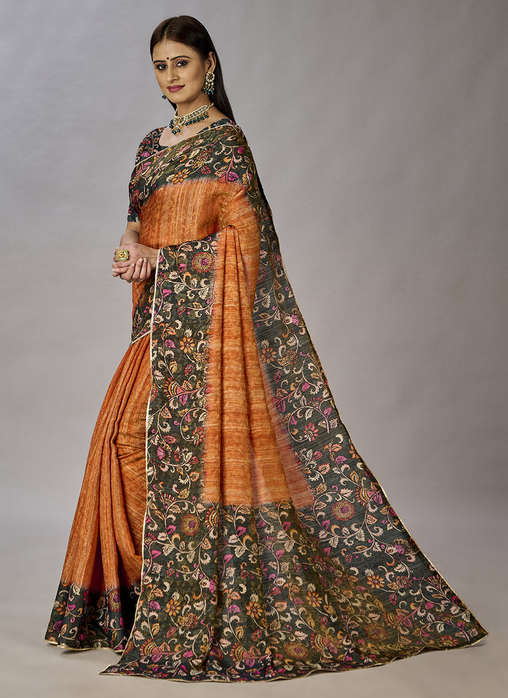 Classic Designer Saree In Orange