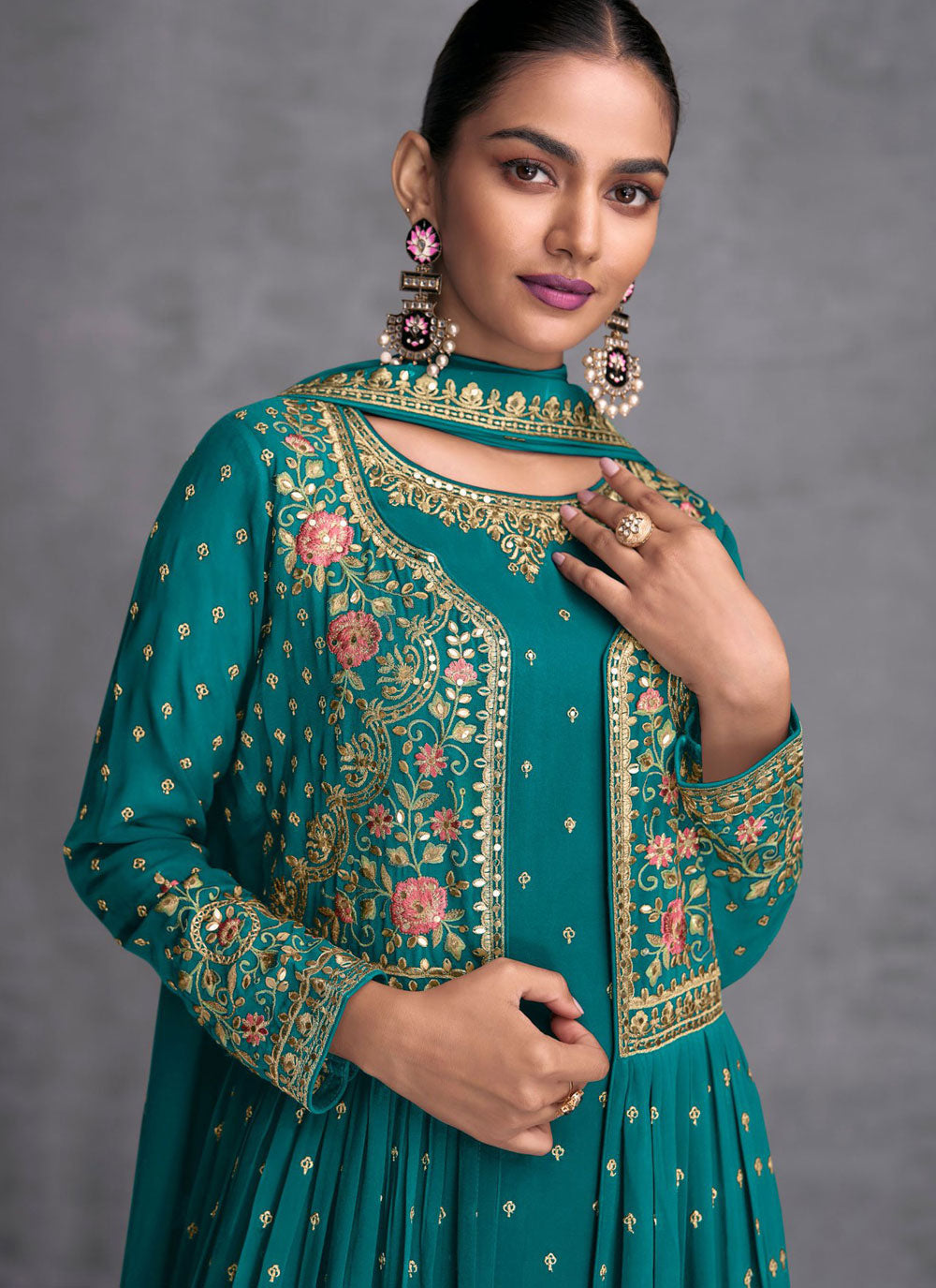 Embroidered Georgette Salwar Suit