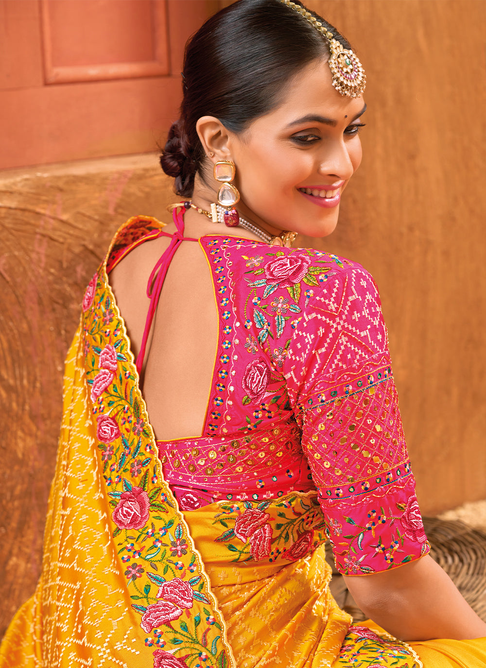 Banarasi Silk Trendy Saree In Yellow