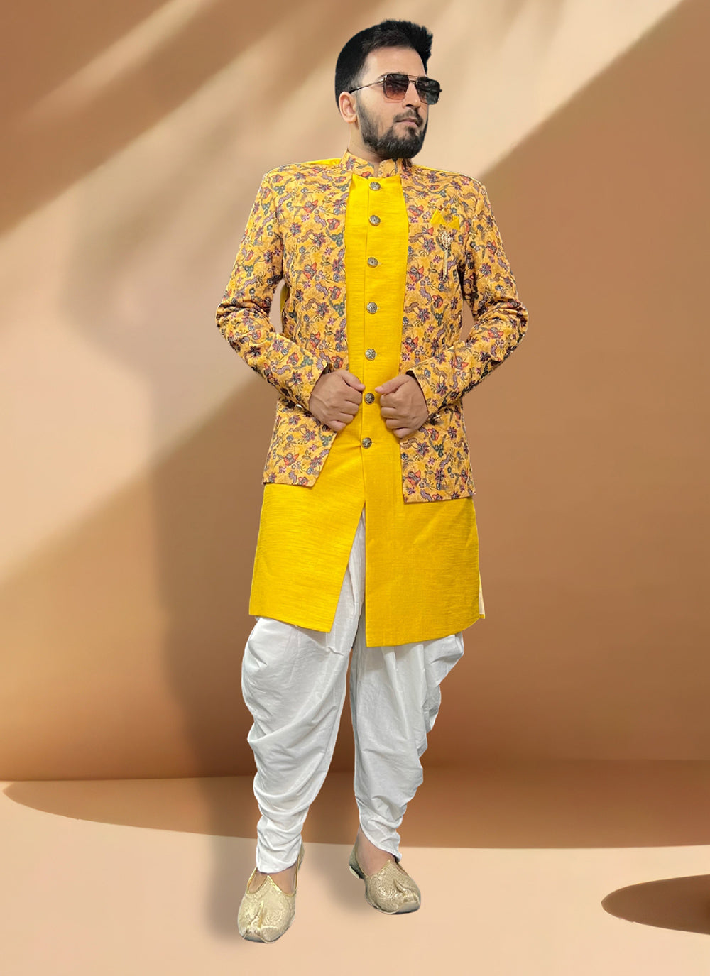 Indo Western In Yellow