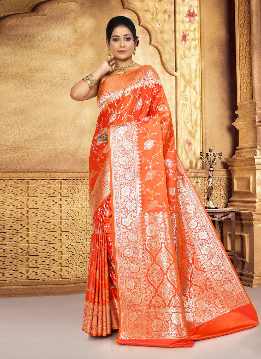 Katan Silk Trendy Saree For Ceremonial 