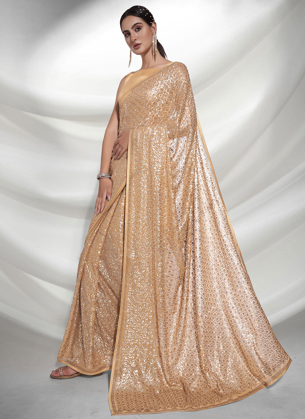 Gold Contemporary Style Saree