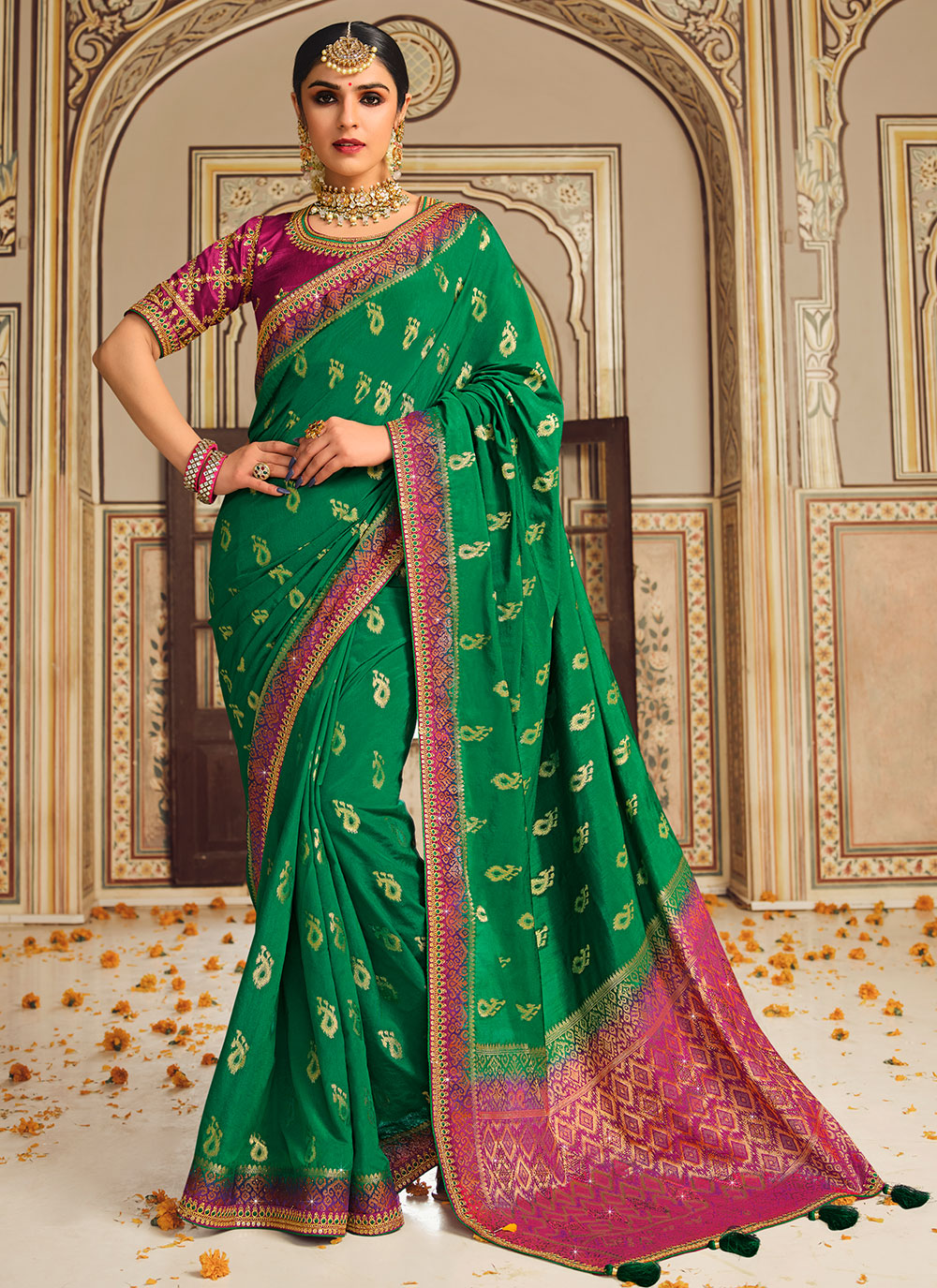 Traditional Saree In Green