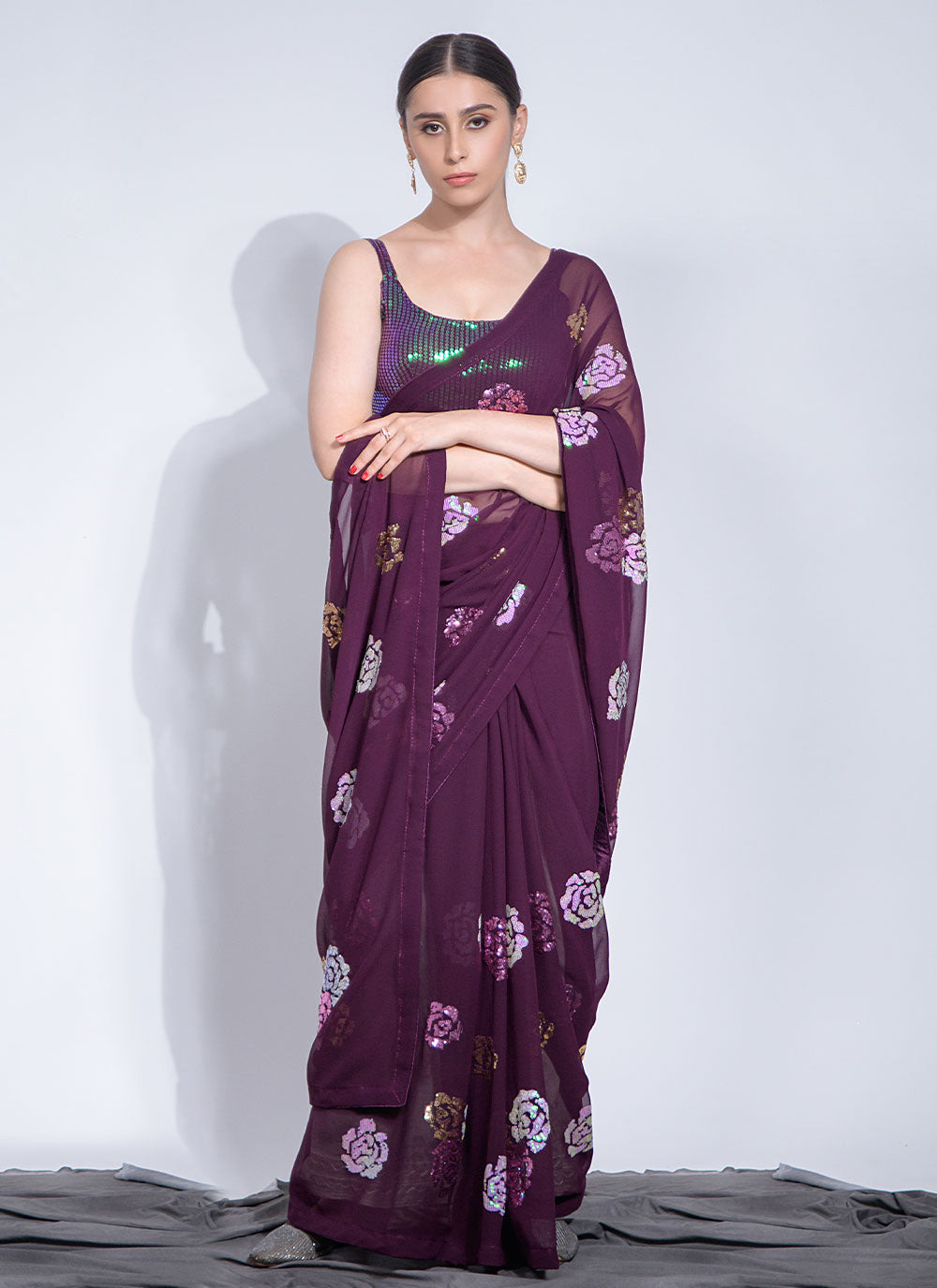 Purple Contemporary Saree