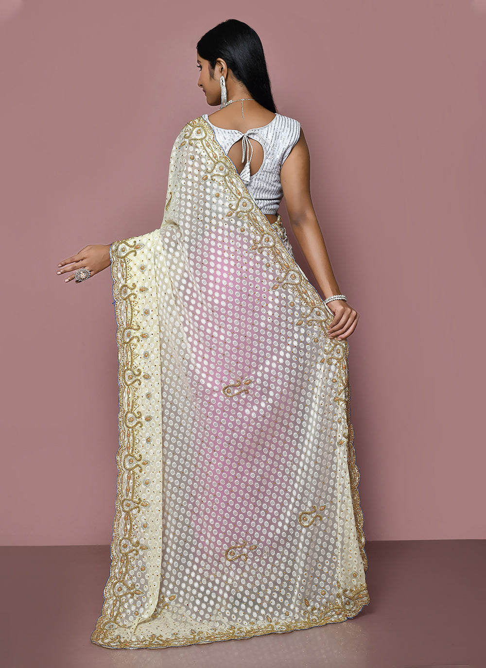 Embroidered Silk Contemporary Saree