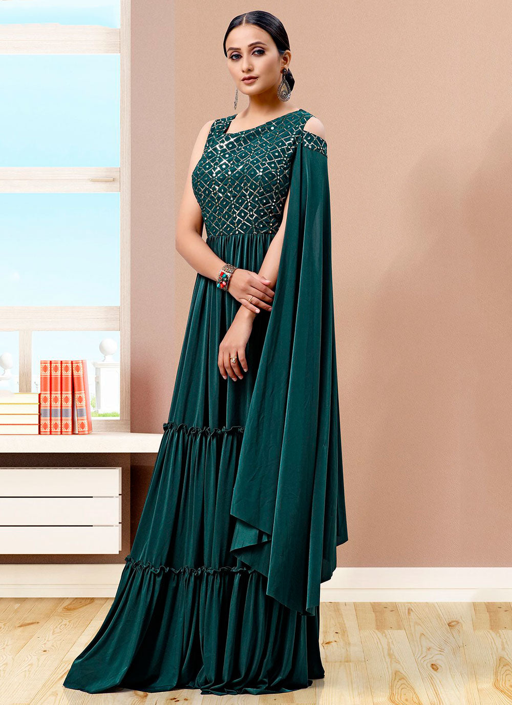 Floor Length Gown For Engagement