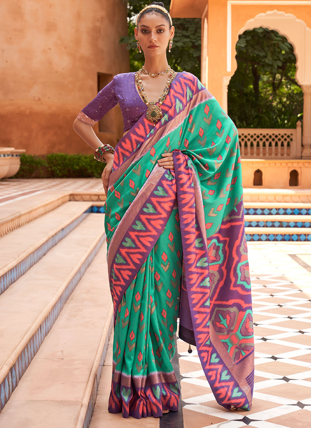 Patola Silk  Weaving Contemporary Saree
