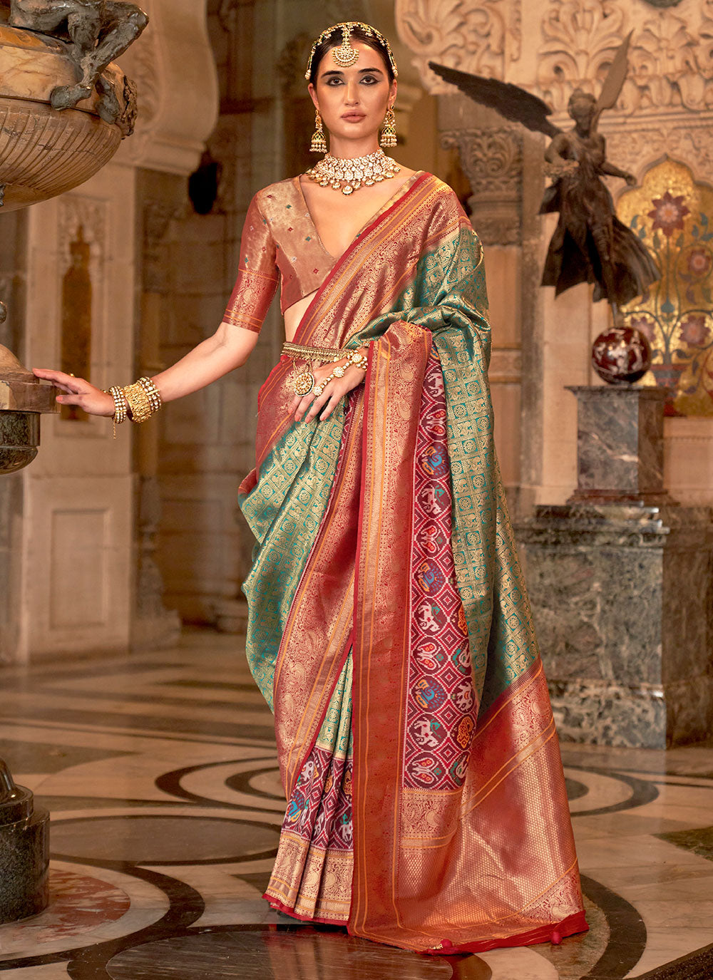 Green Banarasi Silk Trendy Saree