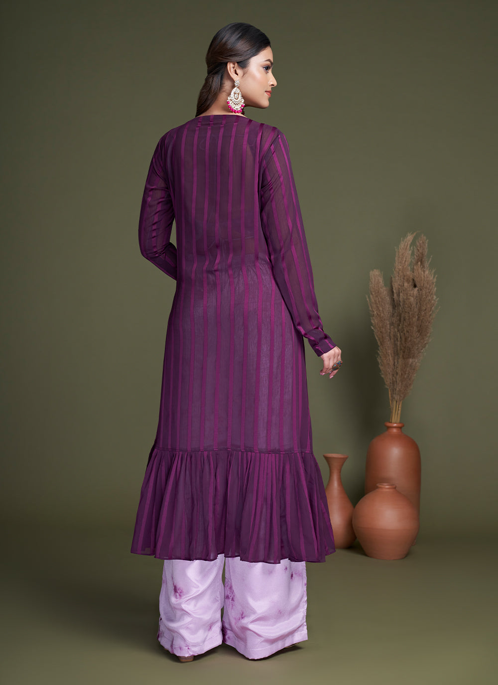Purple Readymade Salwar Suit