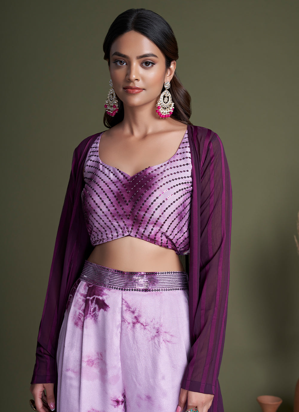 Purple Readymade Salwar Suit