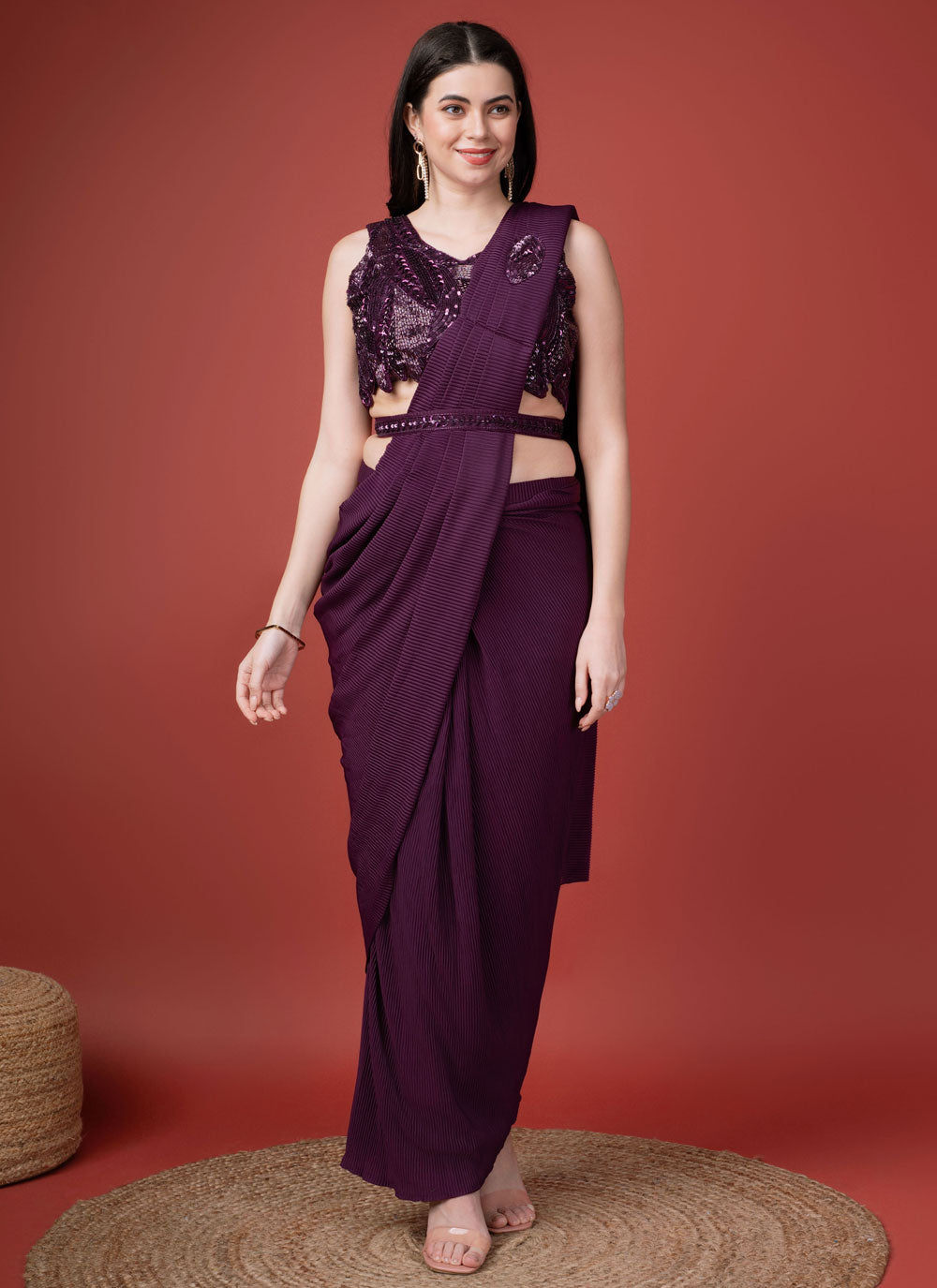 Purple Crush Trendy Saree