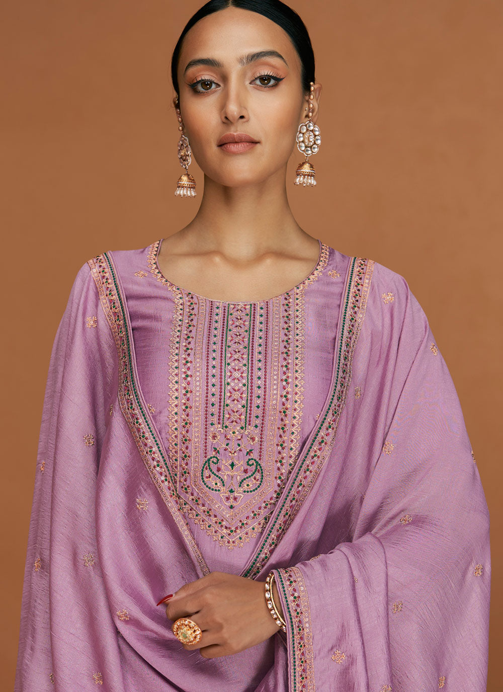Lavender Silk Salwar Suit