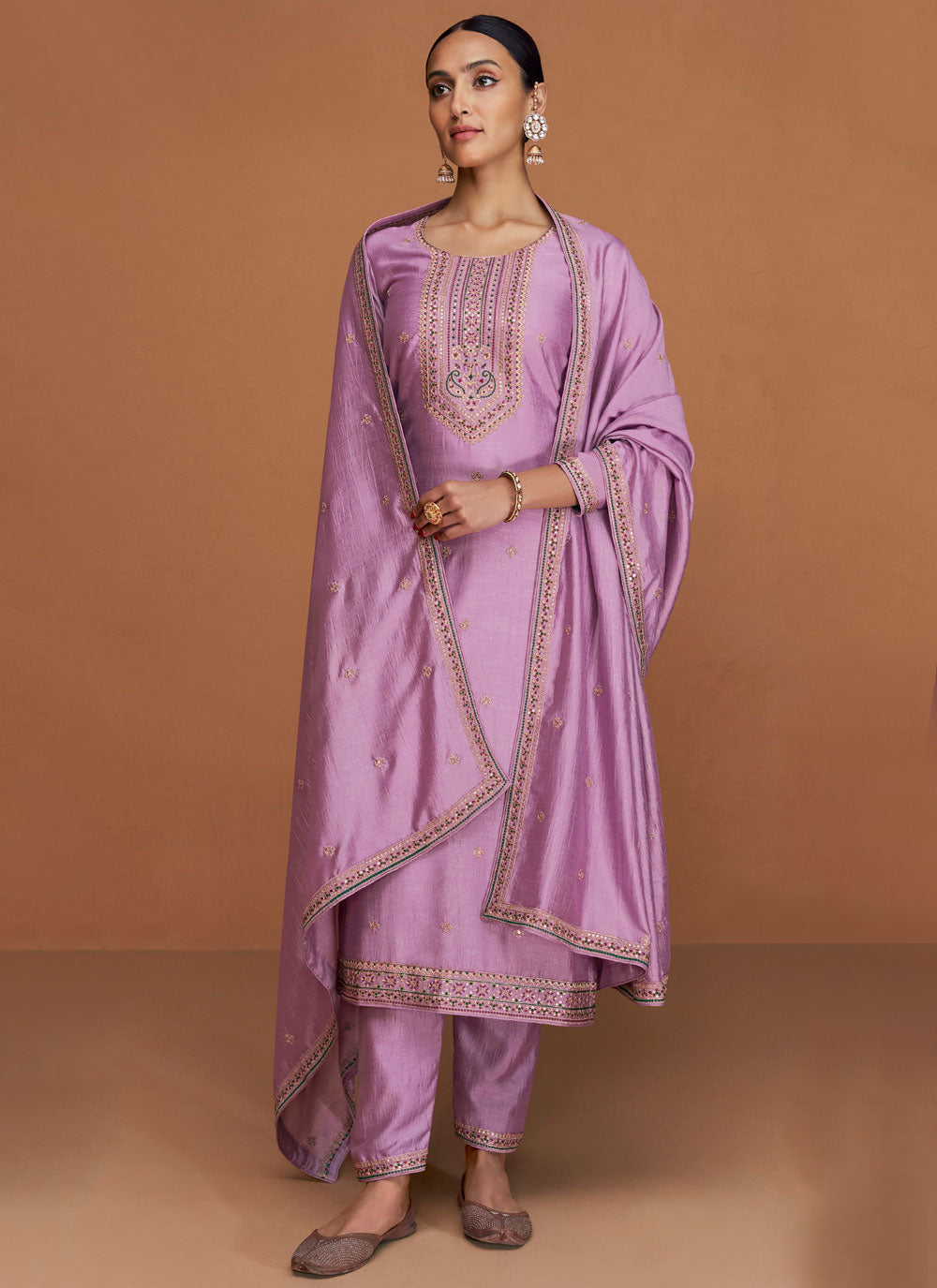 Lavender Silk Salwar Suit