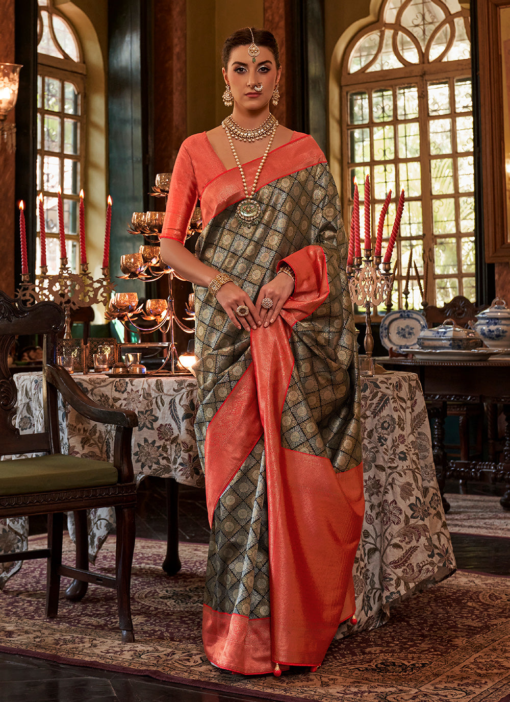 Contemporary Saree In Multi Colour