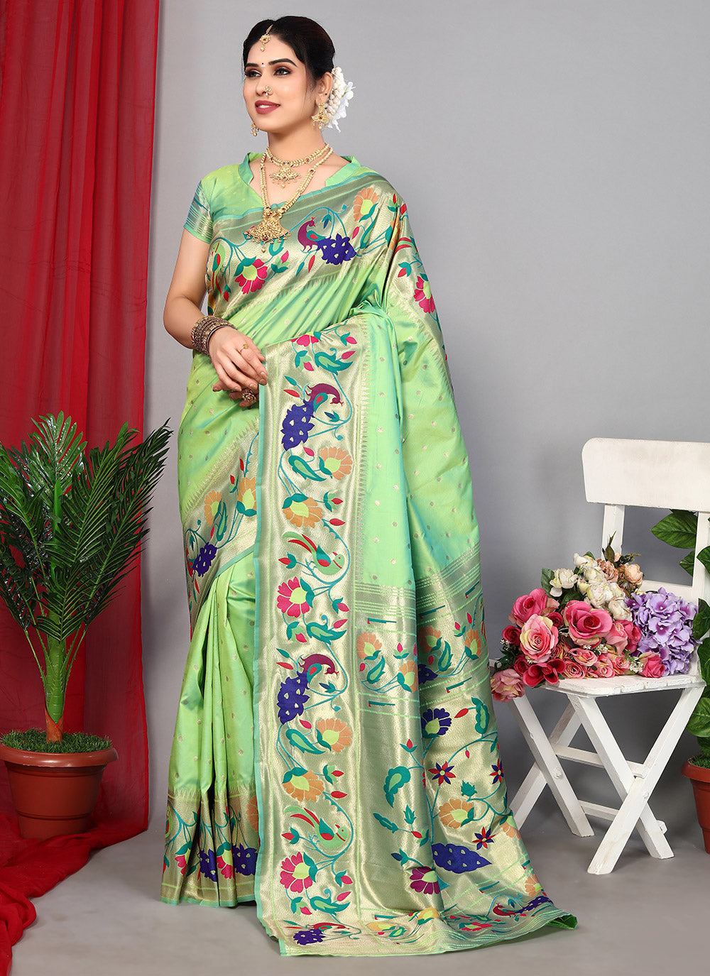 Green Zari Classic Designer Saree