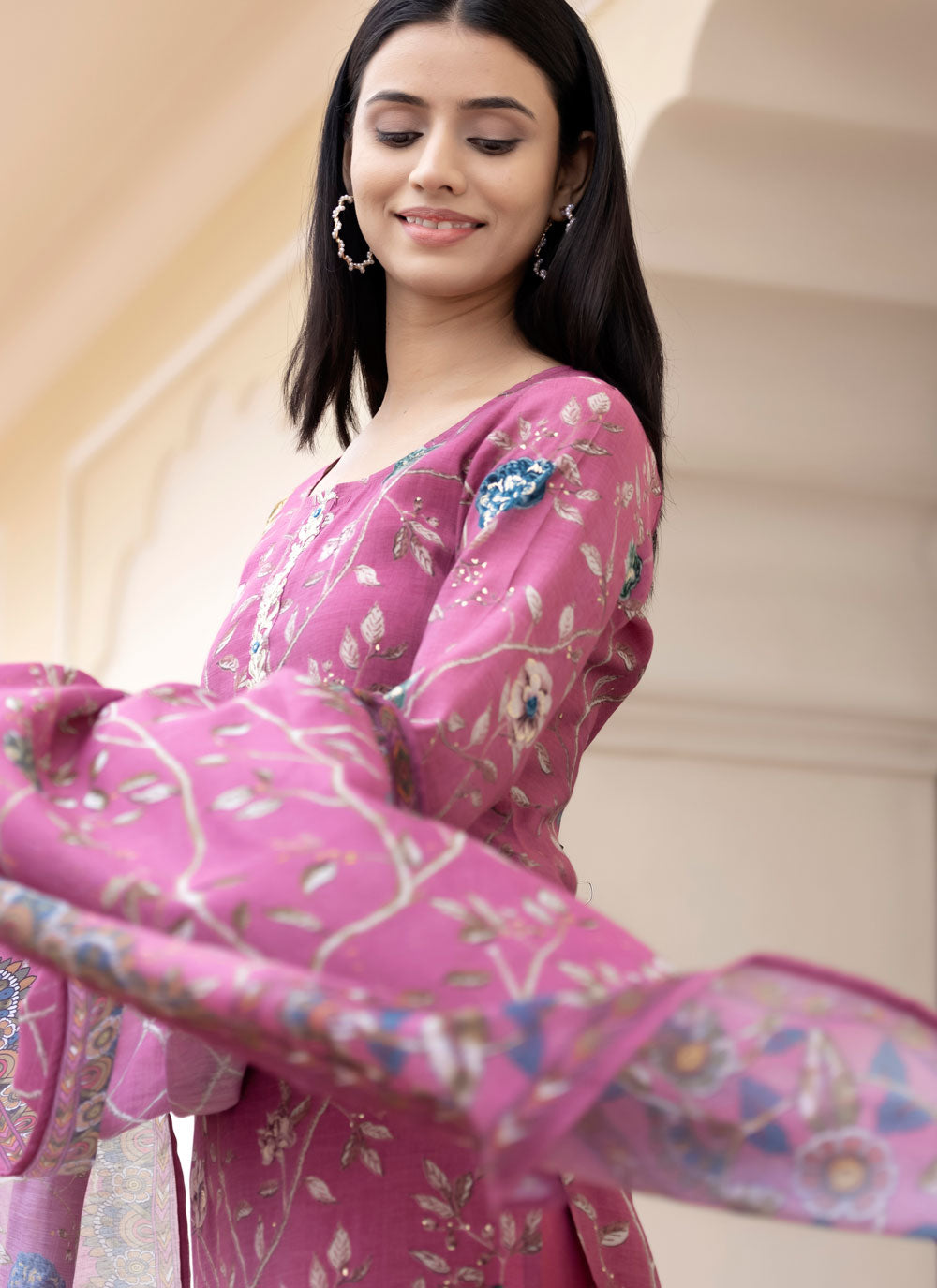 Pink Readymade Salwar Suit