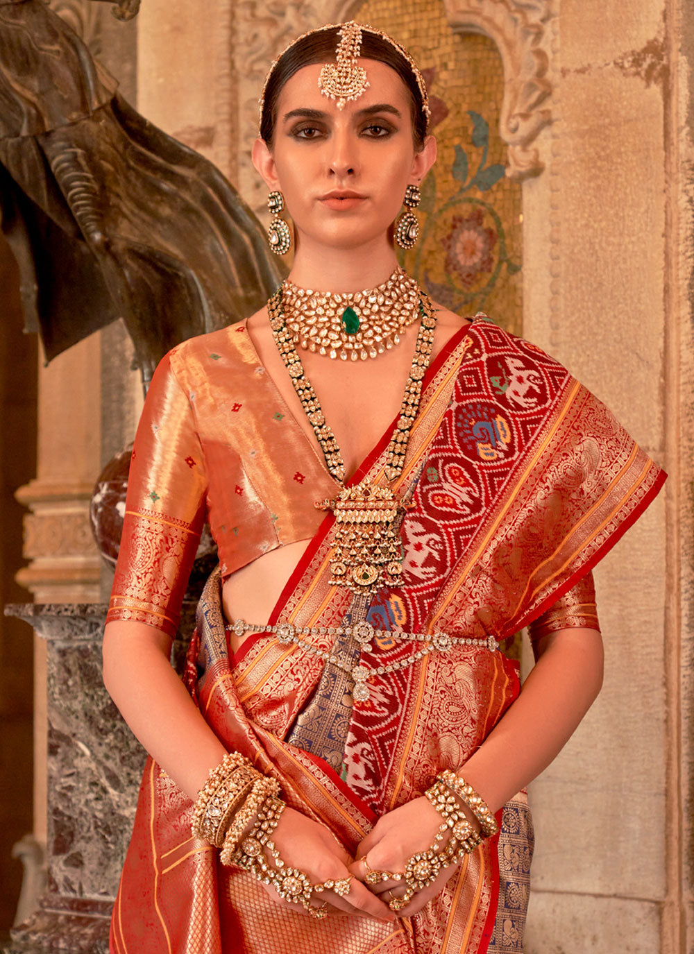 Banarasi Silk Contemporary Saree In Multi Colour