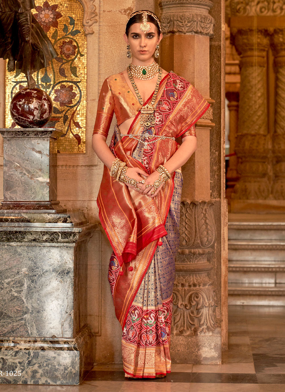 Banarasi Silk Contemporary Sari In Multi Colour