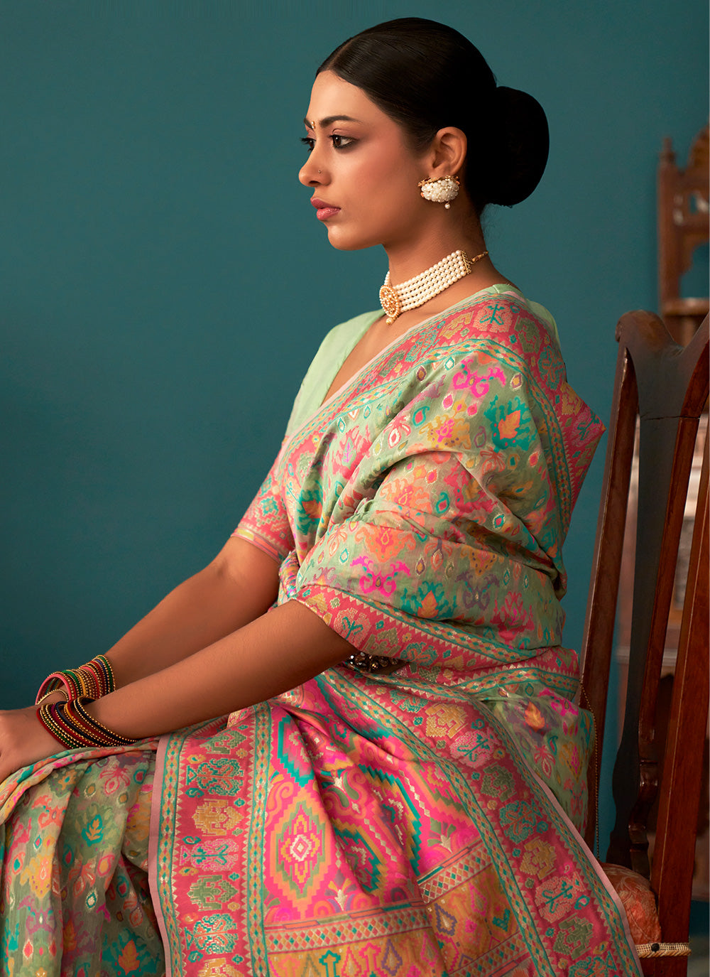 Pashmina Designer Saree In Multi Color