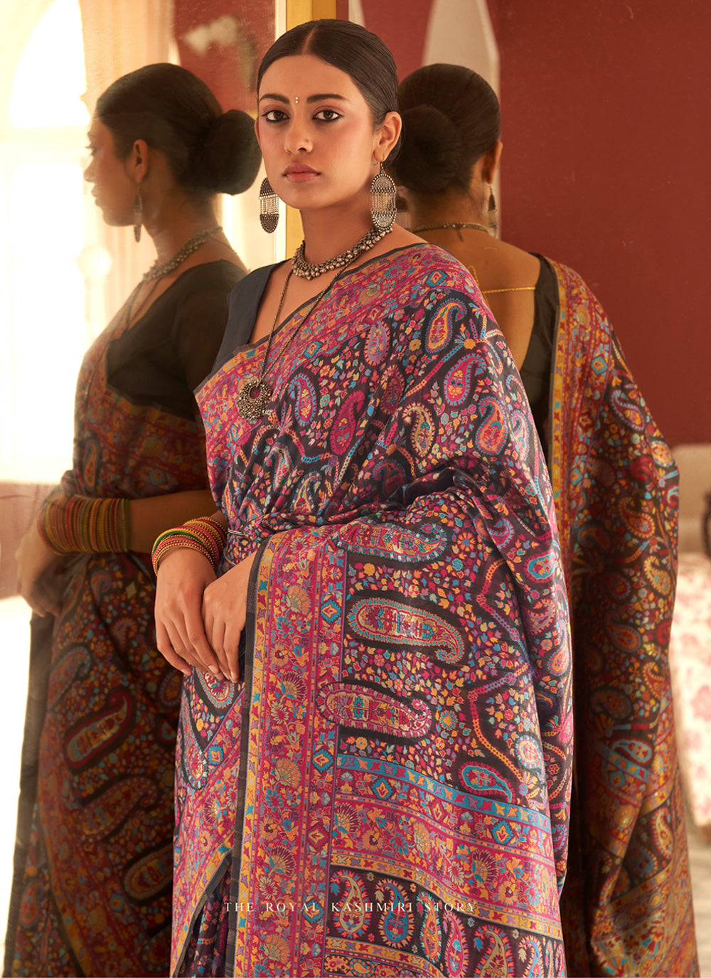 Silk Saree In Multi Color