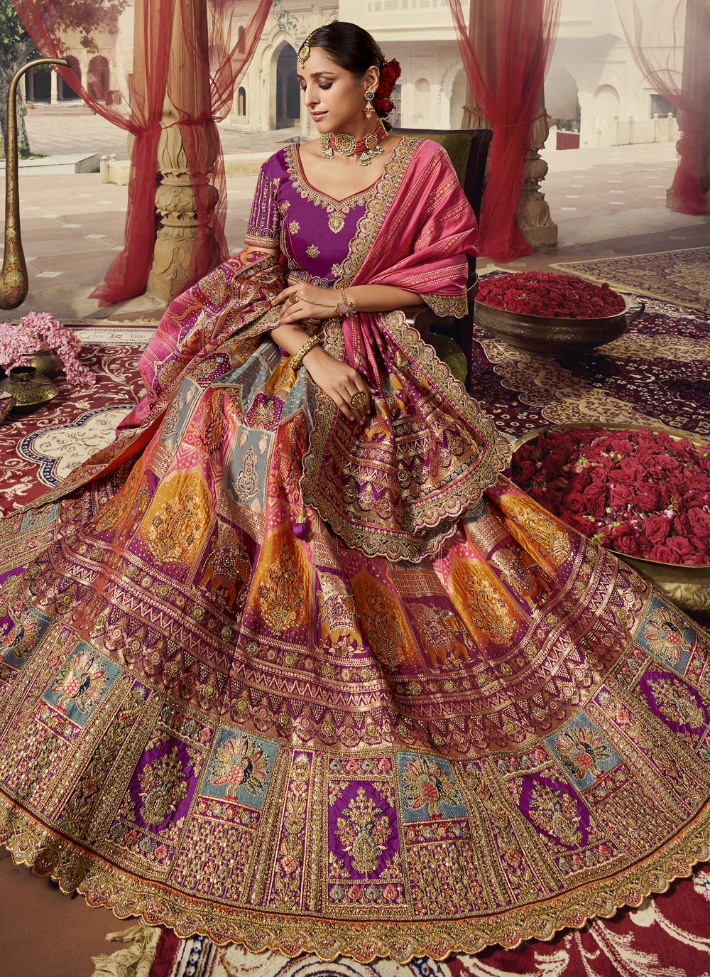 Multi Colour Sangeet Trendy Lehenga Choli For Wedding