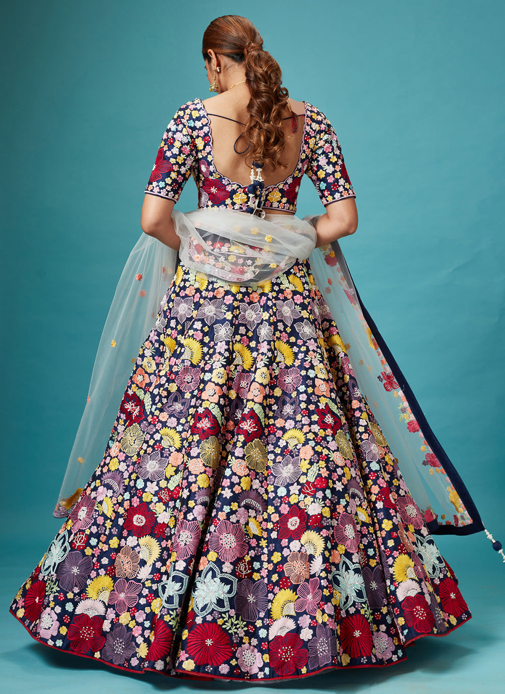 Multi Colour Wedding Silk Trendy Lehenga Choli