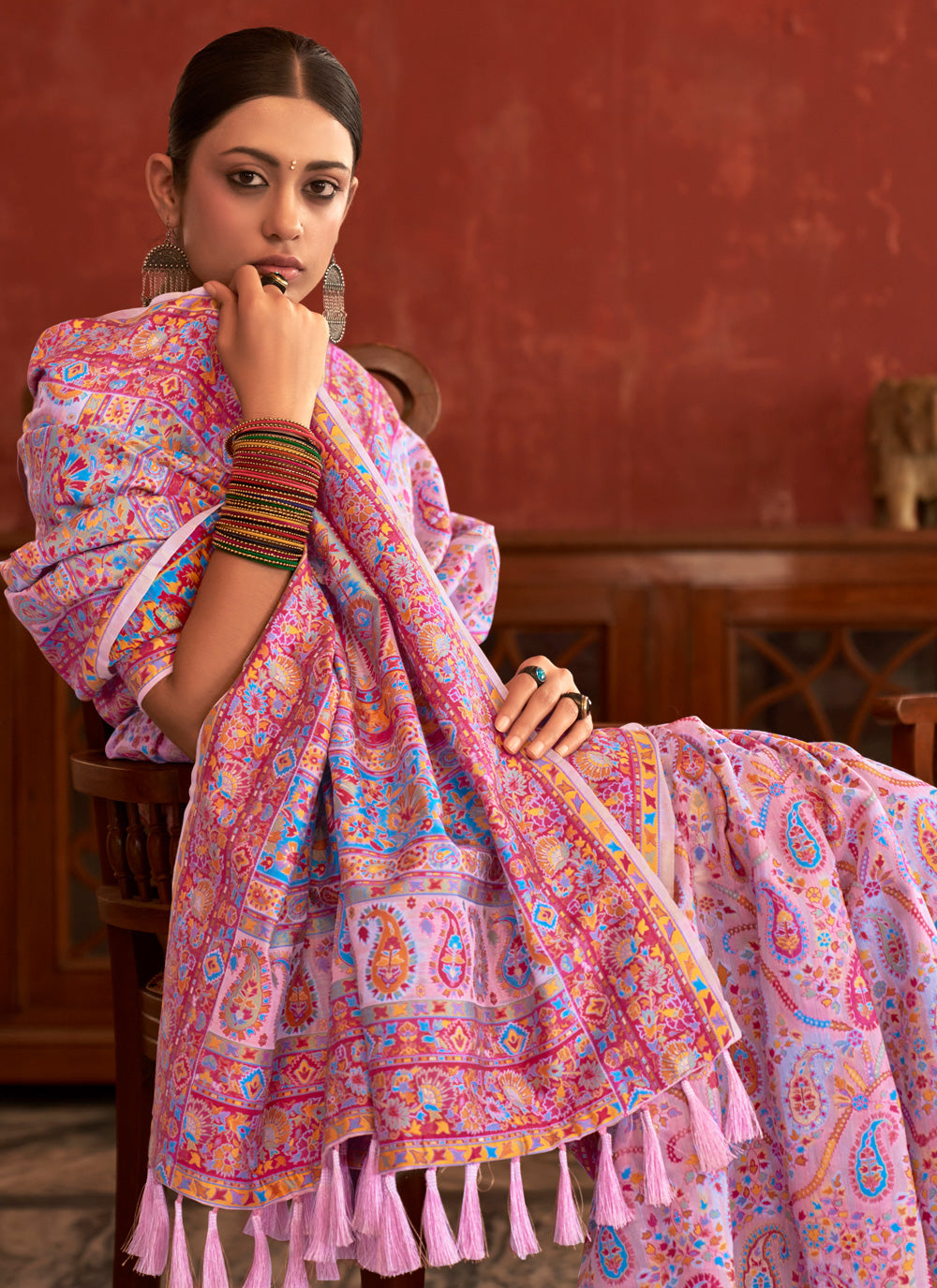 Weaving Contemporary Saree For Engagement