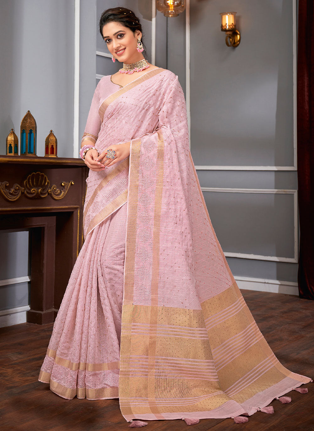Trendy Saree For Pink