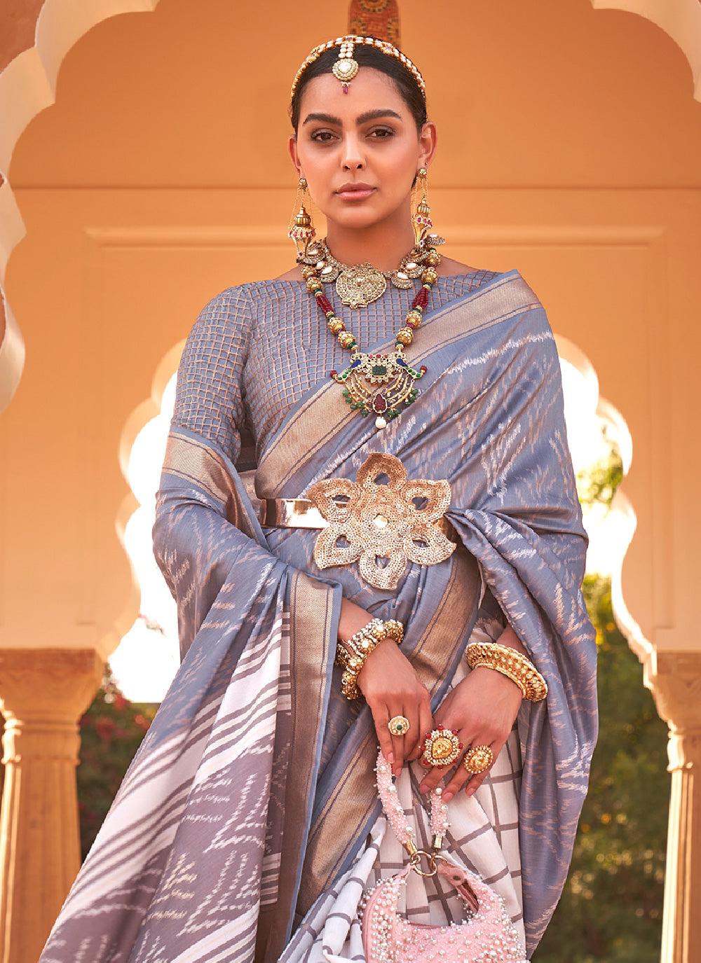 Printed Classic Saree In Multi Colour
