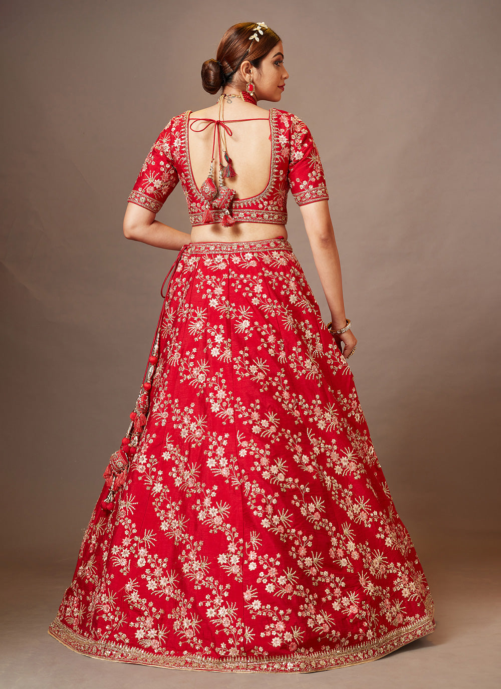 Red Silk Wedding Lehenga Choli For Bridal