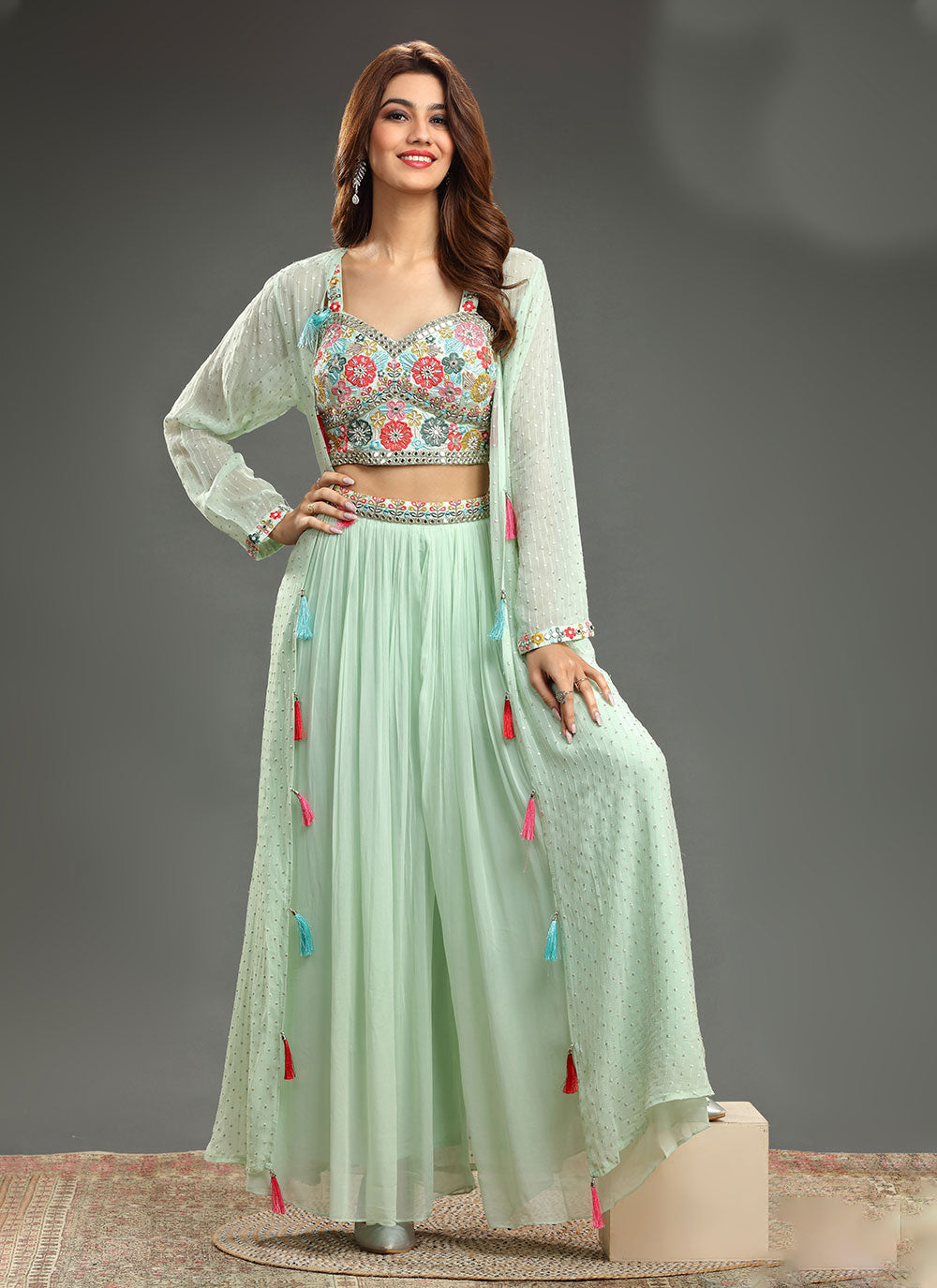 Engagement Silk Salwar Suit With Embroidered Work